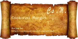 Csokonai Margit névjegykártya